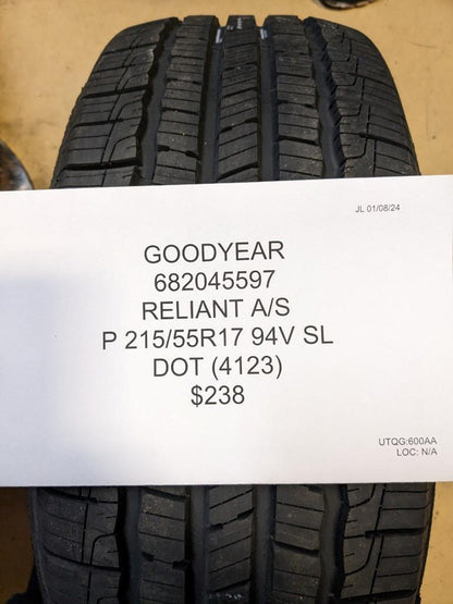 GOODYEAR RELIANT ALL SEASON P 215 55 17 94V SL TIRE 682045597 CQ1