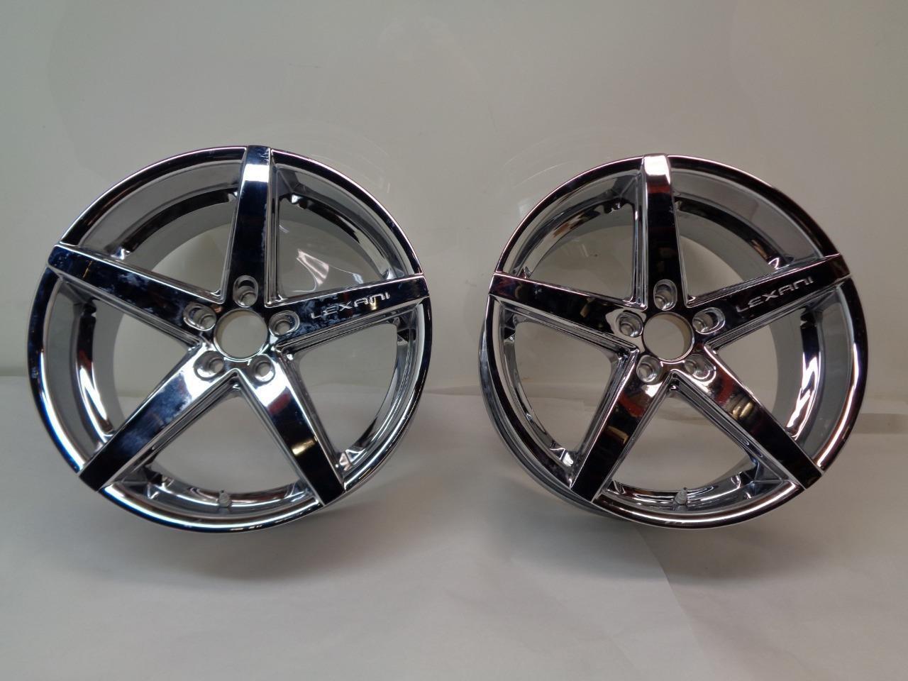 PAIR OF LEXANI R-FOUR FULL CHROME 20x8.5 5x115 ET15 WHEELS WR