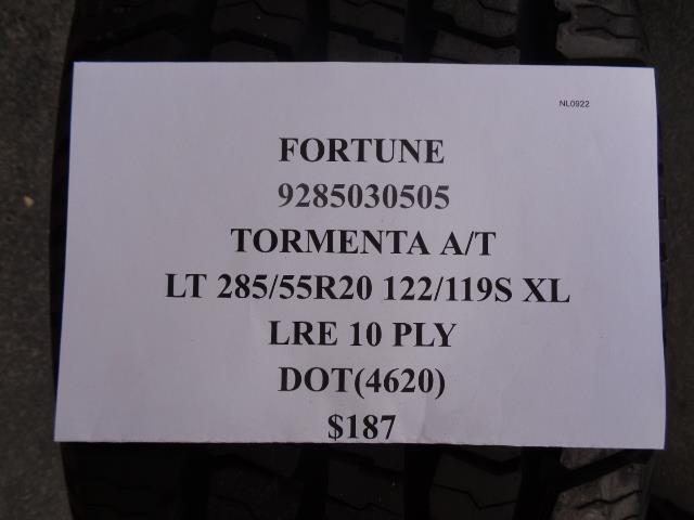 2 FORTUNE TORMENTA A/T LT 285 55 20 122/119S LRE 10LY TIRES 9285030505 BQ4