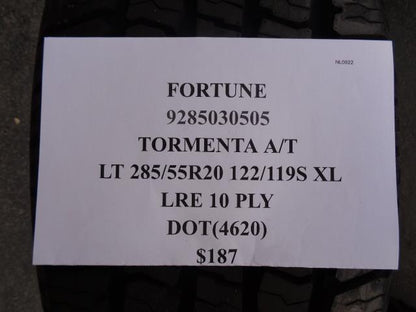 2 FORTUNE TORMENTA A/T LT 285 55 20 122/119S LRE 10LY TIRES 9285030505 BQ4