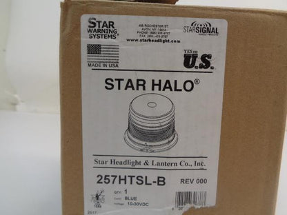 NEW STAR WARNING SYSTEMS STAR HALO BLUE WARNING LIGHT 257HTSL-B SR