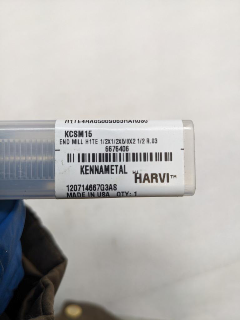 KENNMETAL HARVI 6676406 1/2" X 1/2" X 5/8" X 2 1/2" SOLID CARBIDE ENDMILL  R6TA