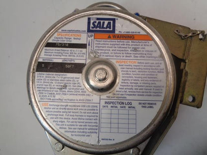 DBI-SALA RETRACTABLE SEALED SRL 50' LIFELINE W/ SNAP HOOK 3400109 USED H2