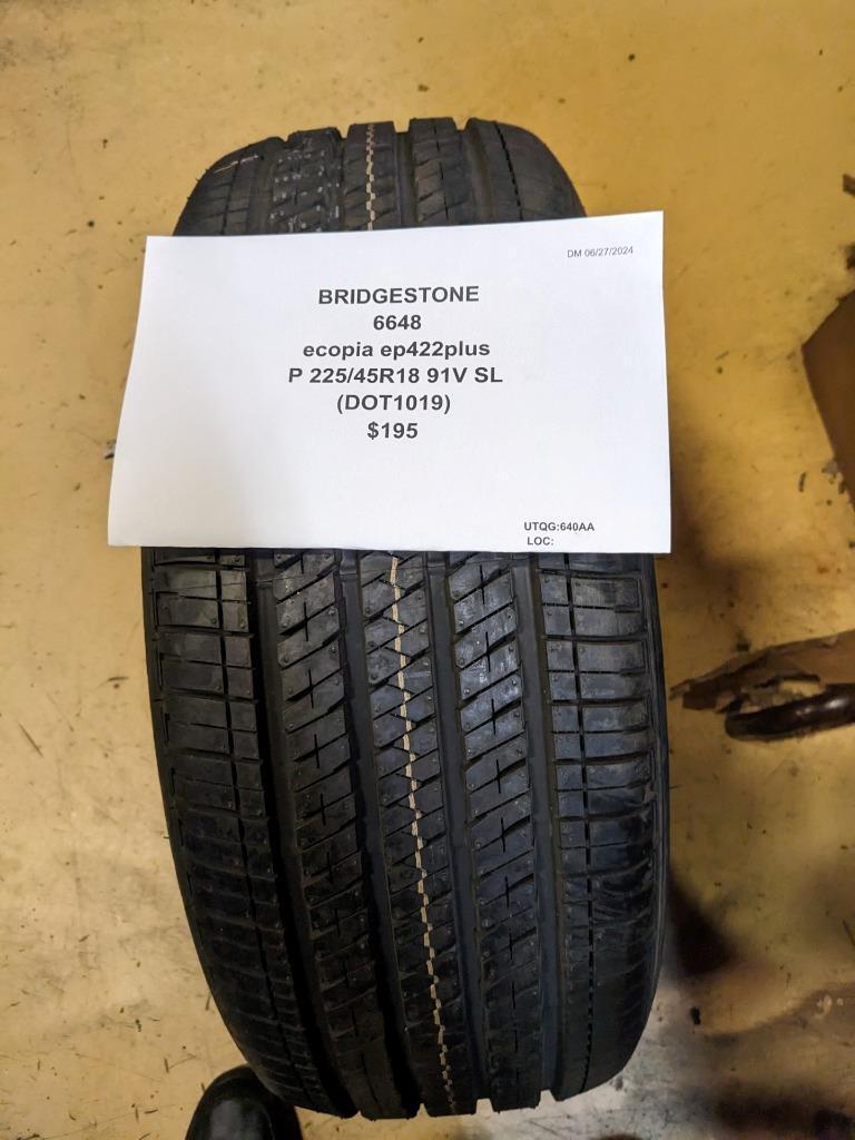 NOS BRIDGESTONE ECOPIA EP422 PLUS P 225 45 18 91V SL TIRE 6648 CQ3