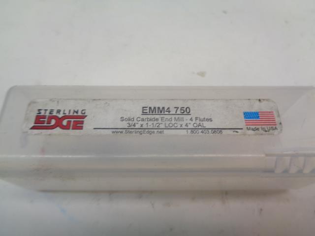 STERLING EDGE EMM4 750 SOLID CARBIDE END MILL R29
