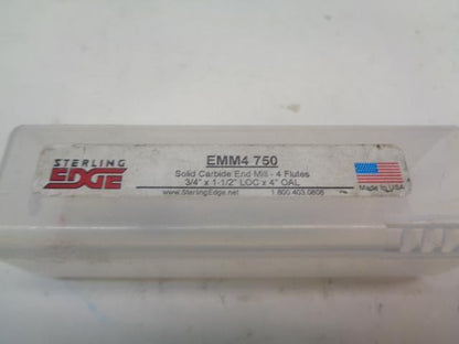 STERLING EDGE EMM4 750 SOLID CARBIDE END MILL R29
