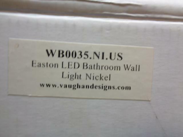 NEW VAUGHAN DESIGNS EASTON BATHROOM LIGHT NICKEL WB0035.NI.US SR