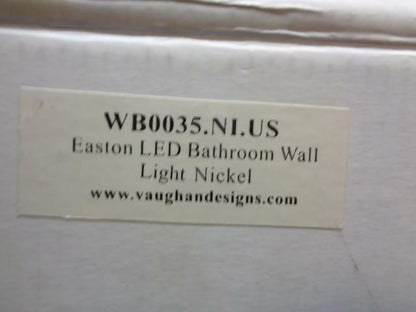 NEW VAUGHAN DESIGNS EASTON BATHROOM LIGHT NICKEL WB0035.NI.US SR