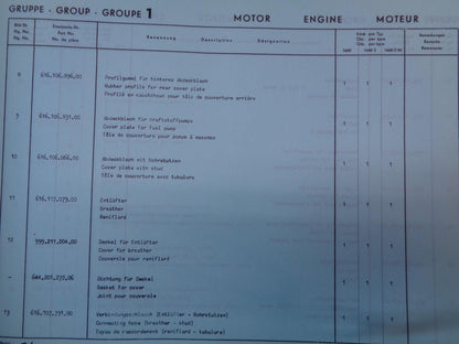 PREVIOUSLY OWNED PORSCHE SUPPLEMENT TO CATALOGUE OF SPARE PARTS 356 B R31