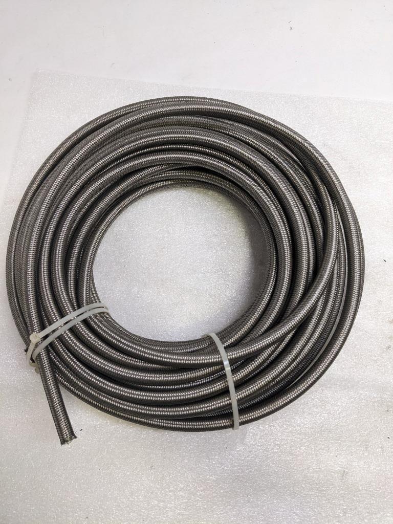 UNBRANDED BRAIDED 93.5' METALLIC HOSE 1/2" OD 3/8" ID W/ PLASTIC TUBING NEW R3