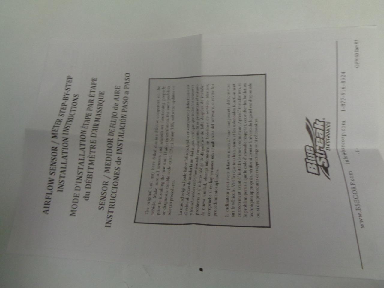 BLUE STREAK ELECTRONICS MASS AIR FLOW SENSOR MF21157N NEW R31