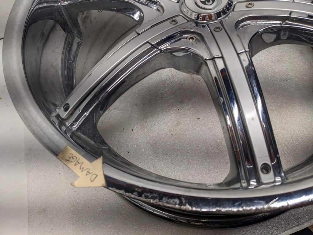 PAIR OF LEXANI LX-6 CHROME CUSTOM WHEELS 20X8.5 ET15 5X115 DISCONTINUED USED B2