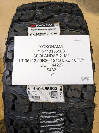 2 YOKOHAMA GEOLANDERX-M/T LT 35 12.50 20 121Q LRE 10PLY TIRE 110155503 CQ1