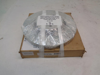 POWER STOP FRONT PAIR DRILLED & SLOTTED BRAKE ROTOR FITS 15-17 FORD MUSTANG R5