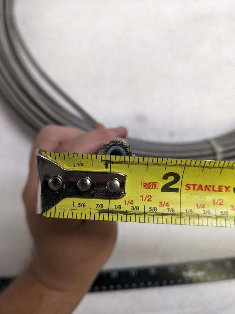 UNBRANDED BRAIDED METALLIC BRAKE HOSE 216' TEFLON LINED 3/16" ID 5/16" OD NEW R3