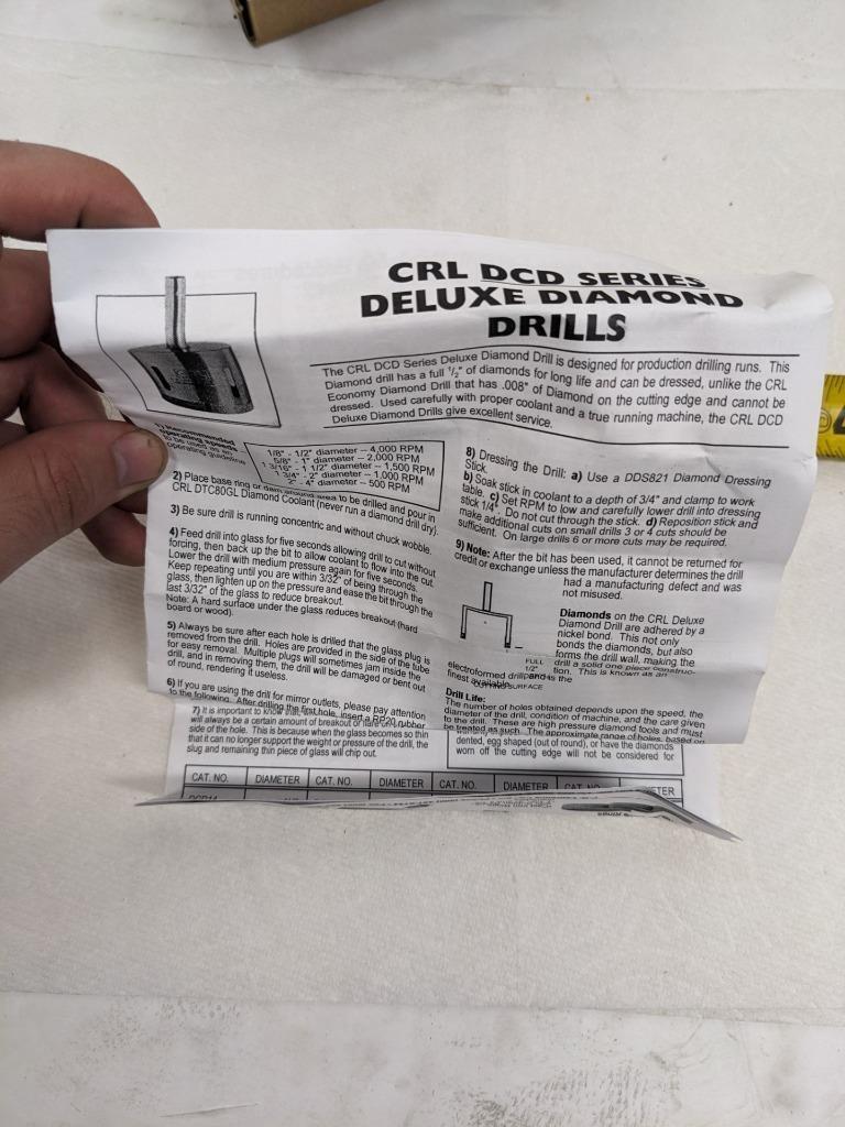 CRL HBT916 378438 9/16" HBT BELGIAN THREAD ELECTRO-FORMED DIAMOND DRILL NEW D0