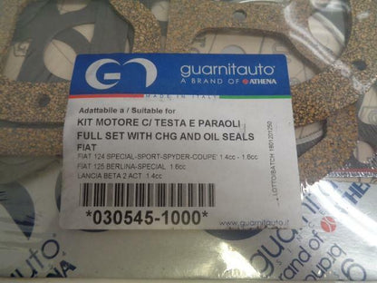 NEW GUARNITAUTO 030545-1000 FULL GASKET SET W/ CHG & OIL SEALS FIAT/LANCIA R11