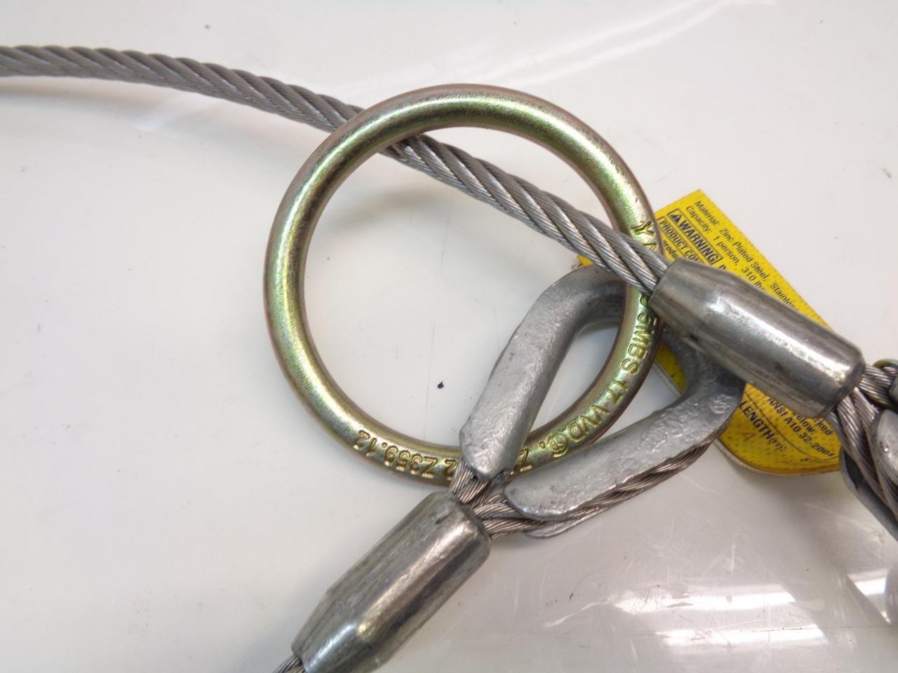 1 NEW DBI-SALA SILVER PASS-THROUGH ANCHORAGE CONNECTOR CABLE TIE-OFF 5900550 R28