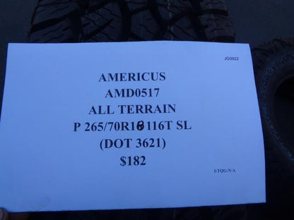 AMERICUS ALL TERRAIN P 265 70 18 116T SL TIRE AMD0517 CQ1