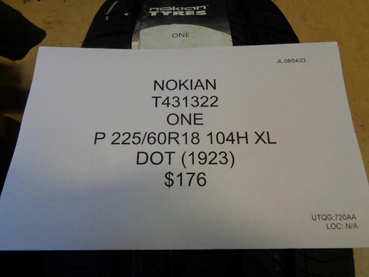 NOKIAN ONE P 225 60 18 104H XL TIRE T431322 BQ3
