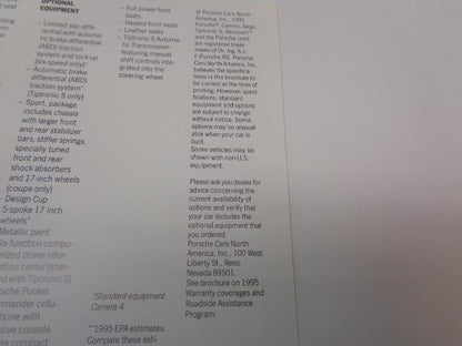 Porsche 911 Carerra Hardback Brochure 1995 WVK 127 121 95 USED GENUINE R25