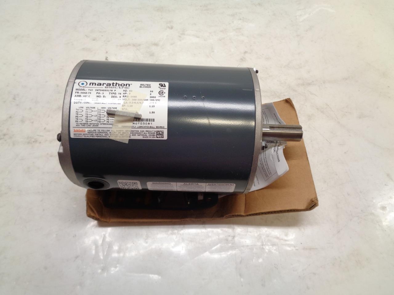 MARATHON ELECTRIC BELTED BLOWER TUJ 56T34D5517B 3HP 200-230/460V NEW I2