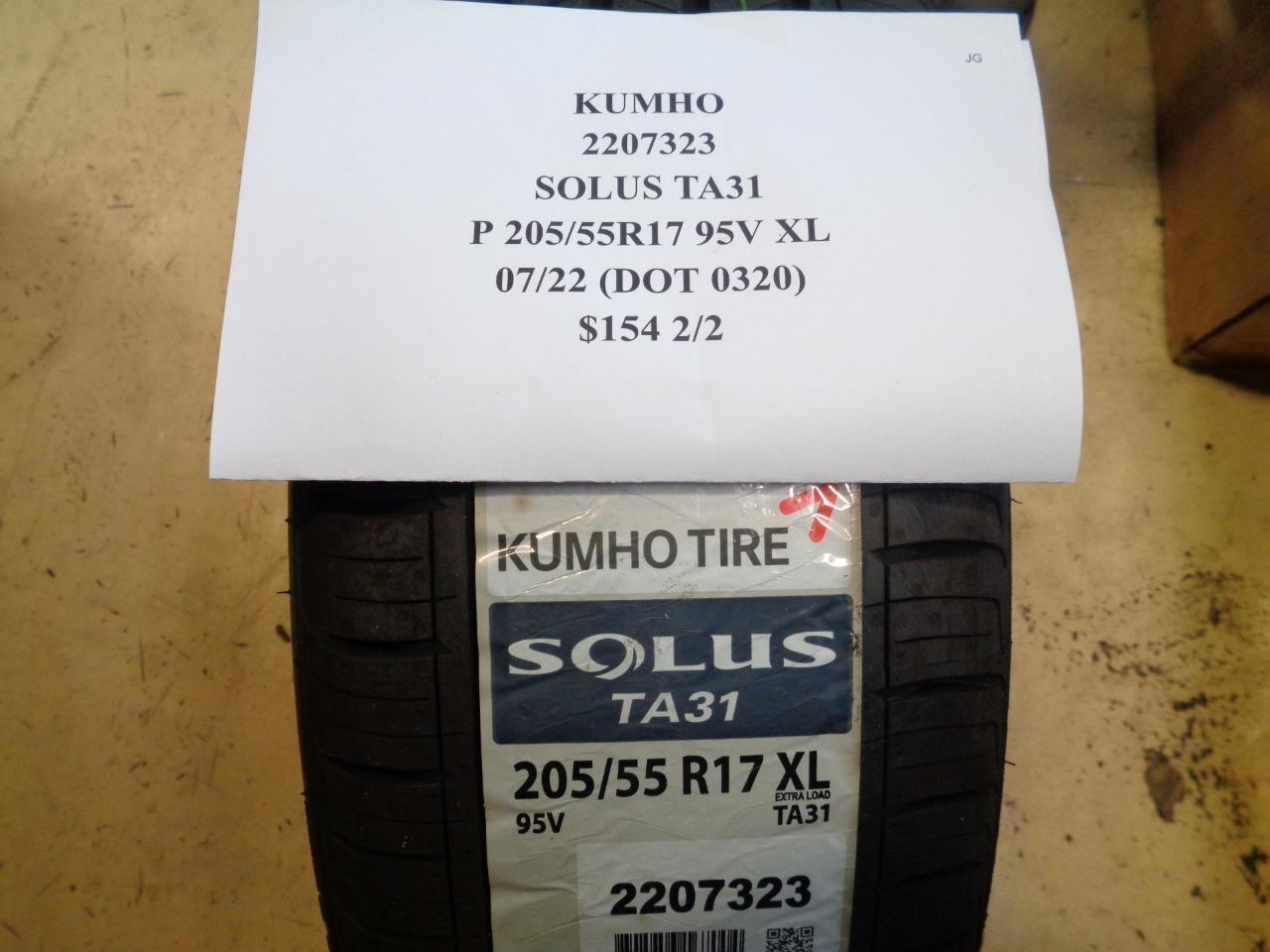 4 KUMHO SOLUS TA31 P 205 55 17 95V XL ALL SEASON TIRES 2207323 BQ2