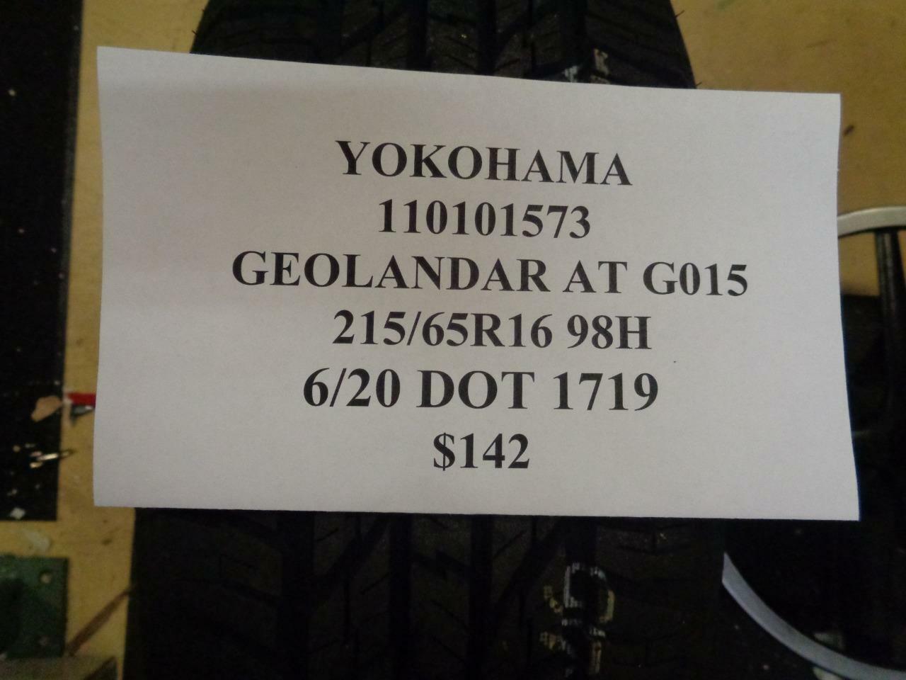 1 NEW YOKOHAMA GEOLANDAR AT G015 215 65 16 98H ALL TERRAIN TIRES 110101573 Q1
