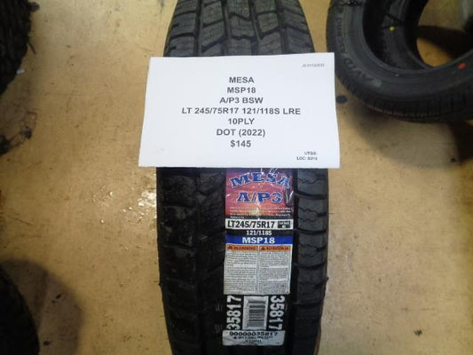 2 MESA AP3 BSW LT 245 75 17 121/118S LRE 10PLY TIRES MSP18 BQ3