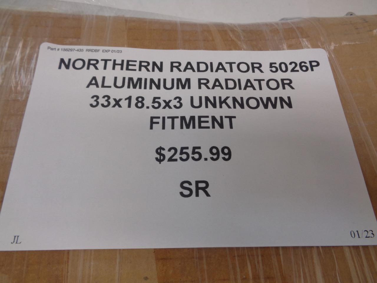 NORTHERN RADIATOR 5026P ALUMINUM RADIATOR APROX. 33x18.5x3 UNKNOWN FITMENT SR