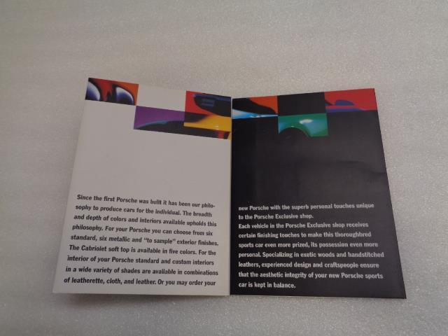 Porsche Color Brochure 1993 Edition 911 928 968 USED GENUINE WVK 127 421 94 R25