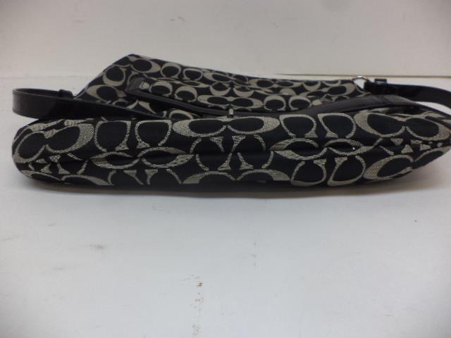 NWT COACH PENELOPE SIGNATURE SATEEN CONVERT KHAKI/BLACK F19232 GENUINE SR