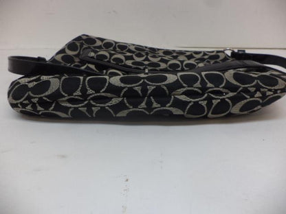 NWT COACH PENELOPE SIGNATURE SATEEN CONVERT KHAKI/BLACK F19232 GENUINE SR