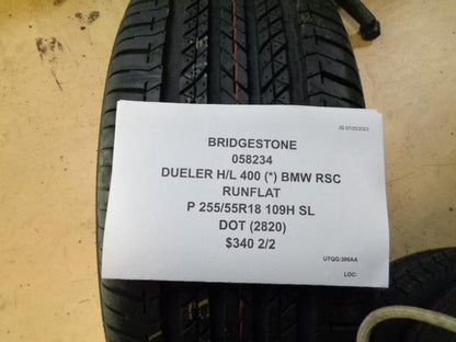 BRIDGESTONE DUELER H/L 400 NMW RSC RUNFLAT P 255 55 18 109H SL TIRE 058234 BQ4