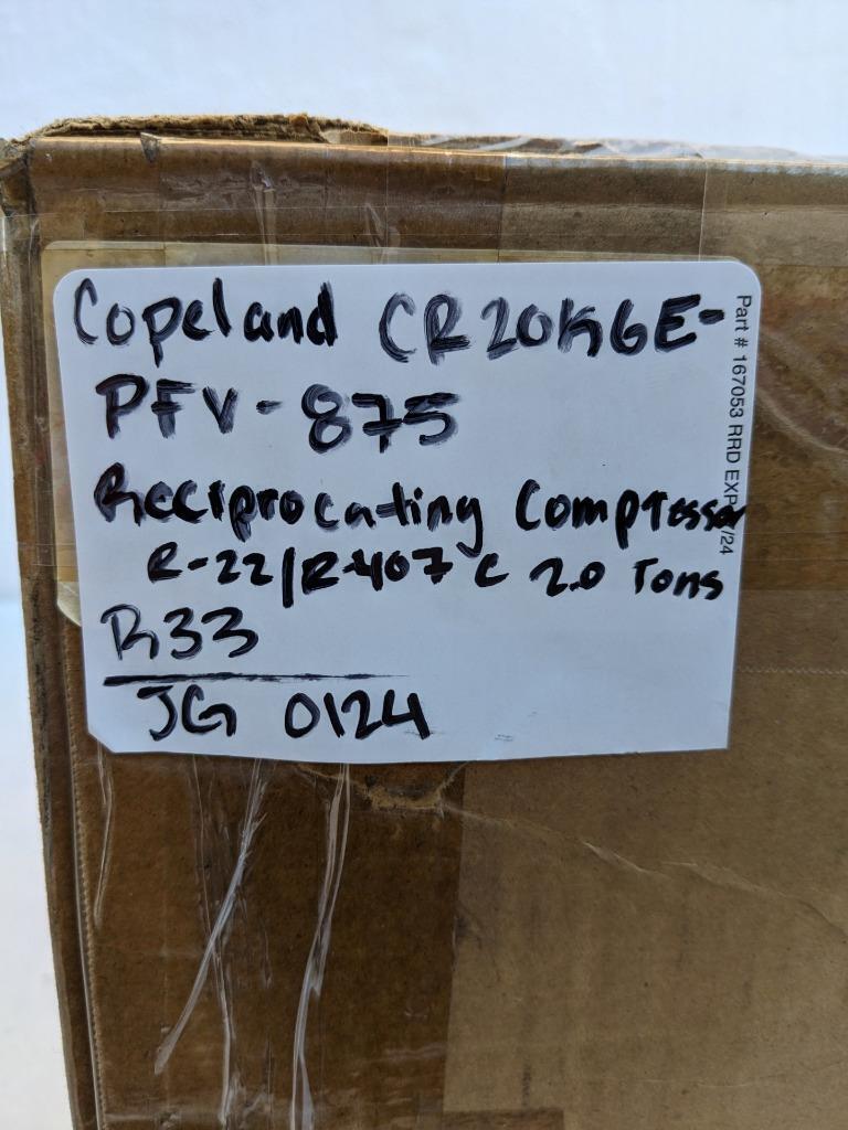 COPELAND RECIPROCATING COMPRESSOR CR SERIES CR20K6EPFV875 R33