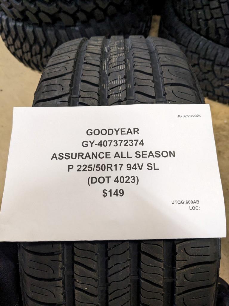 4 GOODYEAR ASSURANCE ALL SEASON P 225 50 17 94V SL TIRES  407372374 CQ2