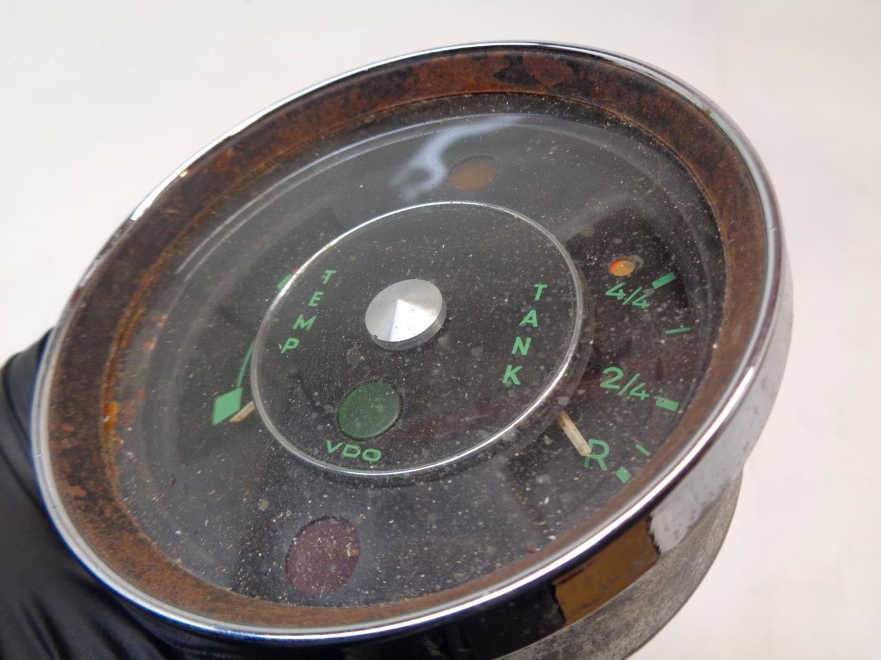 GENUINE PORSCHE 65-69 912 VDO GREEN FUEL & TEMP INTRUMENT CLUSTER 90274150101