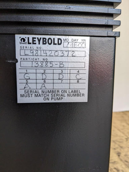 LEYBOLD DRYVAC VACCUM PUMP 100P 400VAC 7.5A 60HZ 4KW 3000RPM 13885 B2