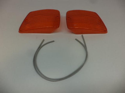 Porsche 87-95 Turn Signal Indicator Lenses PAIR w/ Gaskets NEW GENUINE R25T6