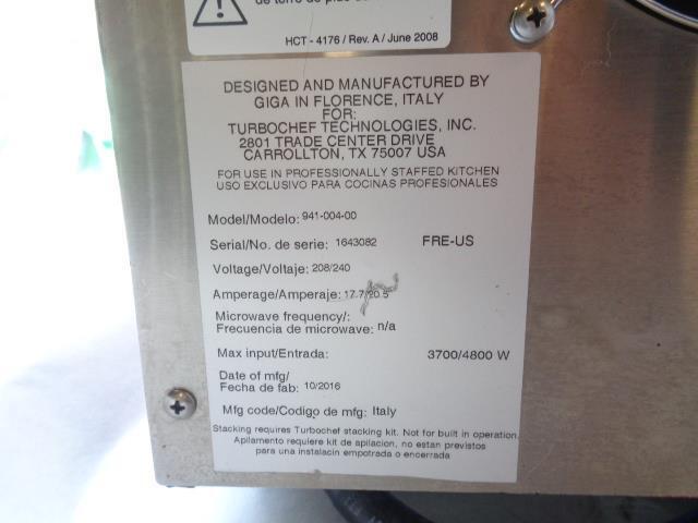 TURBOCHEF FIRE COUNTERTOP PIZZA OVEN 941-004-00 USED N.2 BSFLOOR