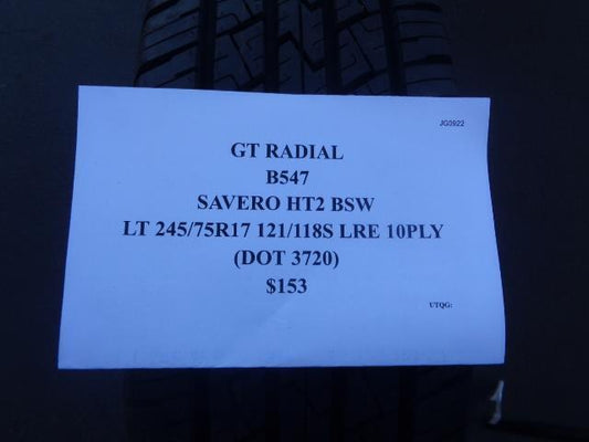 GT RADIAL SAVERS H/T 2 BSW LT 245 75 17 121/118S LRE 10 PLY TIRE RFNT33125R17