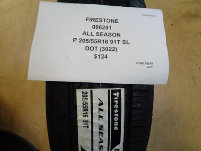 4 FIRESTONE ALL SEASON P 205 55 16 91T SL ALL SEASON TIRES 006251 CQ1