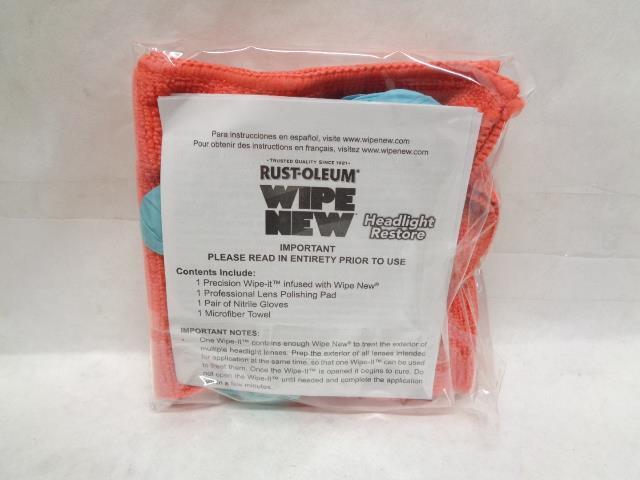 NEW PACK OF 6 RUST-OLEUM WIPE NEW HEADLIGHT RESTORE CLOTH & KIT R28