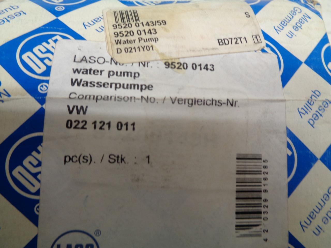 NEW LASO WATER PUMP FOR VOLKSWAGEN/AUDI 022 121 011 9520 0143 R12TB