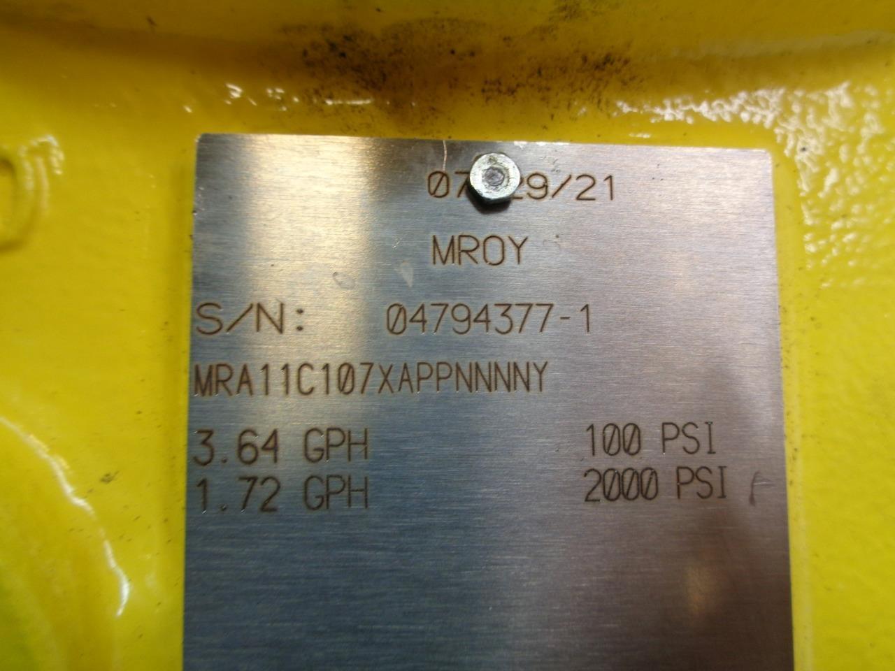 MILTON ROY CRITICAL PROCESS CONTROL PUMP MRA11C107XAPPNNNNY NEW J2