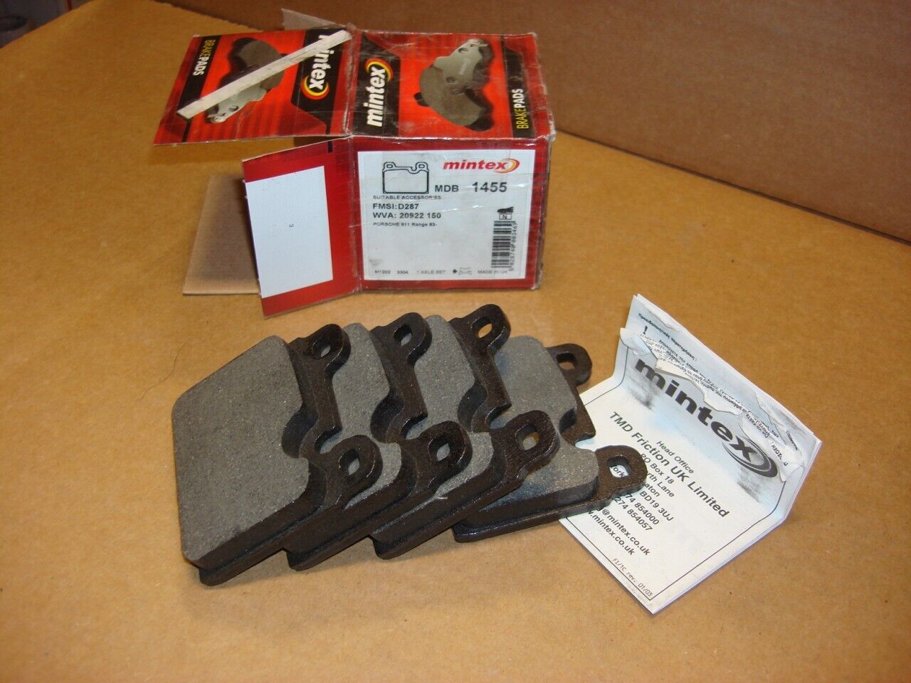 NEW MINTEX MDB1455 FRONT BRAKE PADS FITS PORSCHE 911 1983-1989 R5TA