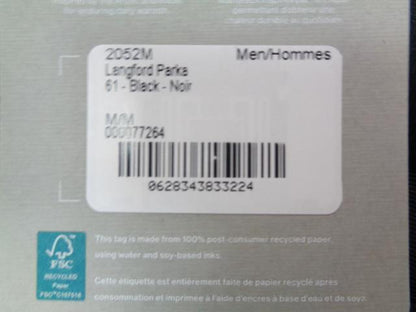 CANADA GOOSE MENS LANGFORD PARKA BLACK M/M 2052M NEW SR