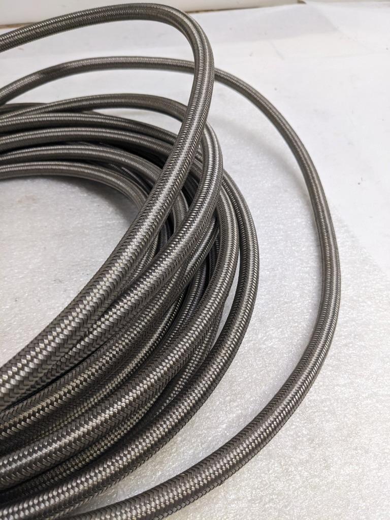 AEROQUIP S-7TW SS BRAIDED HOSE 45' OAL 1/2" OD 3/8" ID TEFLON NEW R5TA