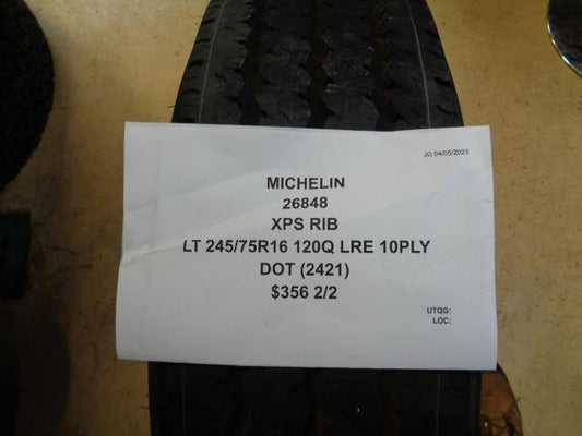 1 MICHELIN XPS RIB LT 245 75 16 120Q LRE 10PLY 26848 TIRE BQ2