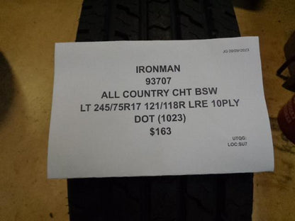 IRONMAN ALL COUNTRY CHT BSW LT 245 75 17 121/118R LRE 10PLY 93707 BQ4
